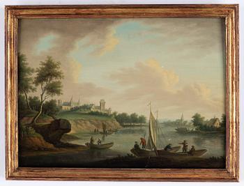 Johan Philip Korn, attributed to, a pair, oil on panel.