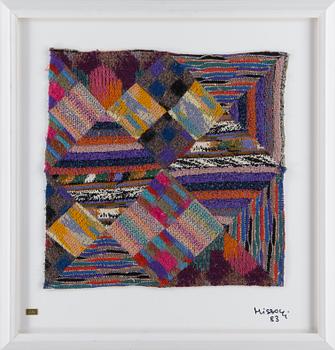 OTTAVIO MISSONI, stickad multipel, textil på plexiglas, sign, dat o numr 2/6, -83.