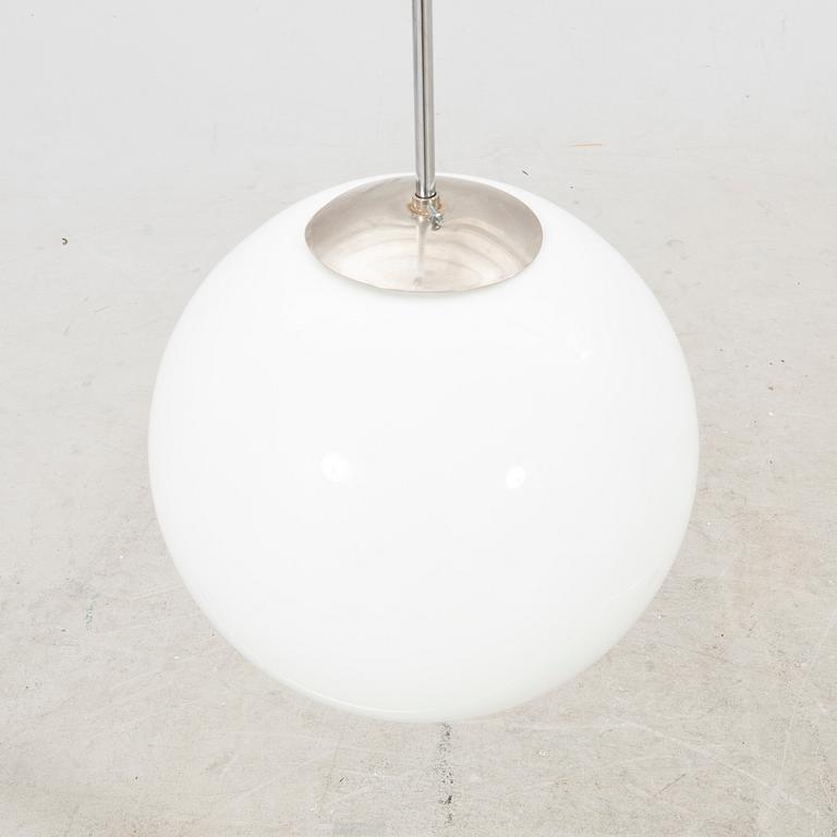 A glass and metal ceiling lamp from the 1940's/50's.