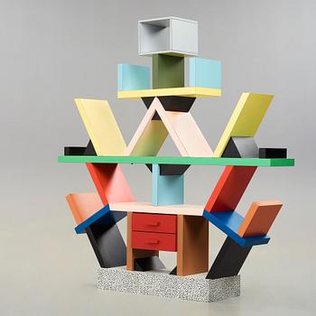 Ettore Sottsass, a "Carlton" bookcase by Memphis, Italy, 1980's.