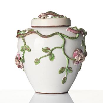 A Swedish Marieberg jar with cover, 18th century, period of Berthevin.