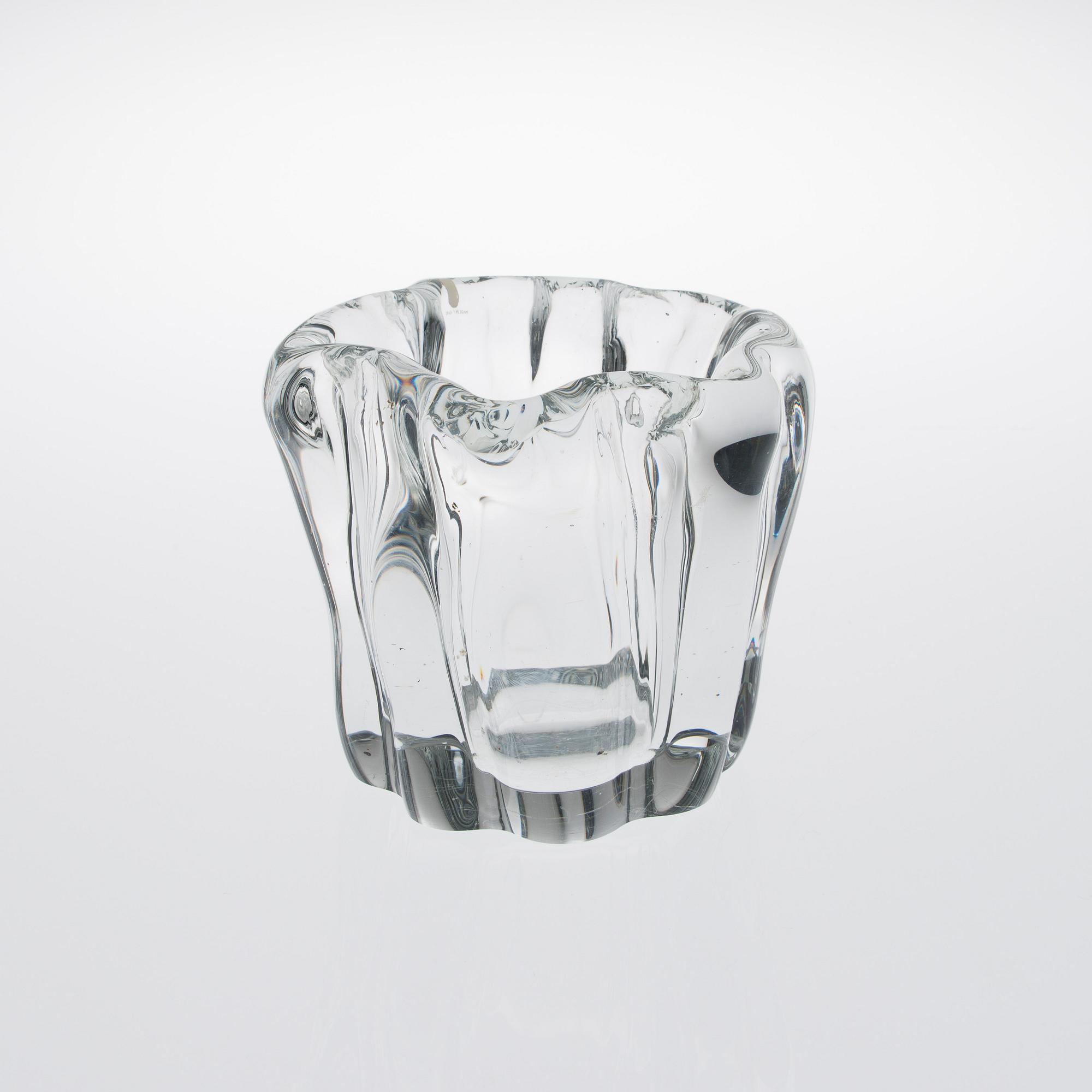 TAPIO WIRKKALA, VAS, glas, "Kalvolan kanto", signerad Tapio Wirkkala 3241, Iittala.