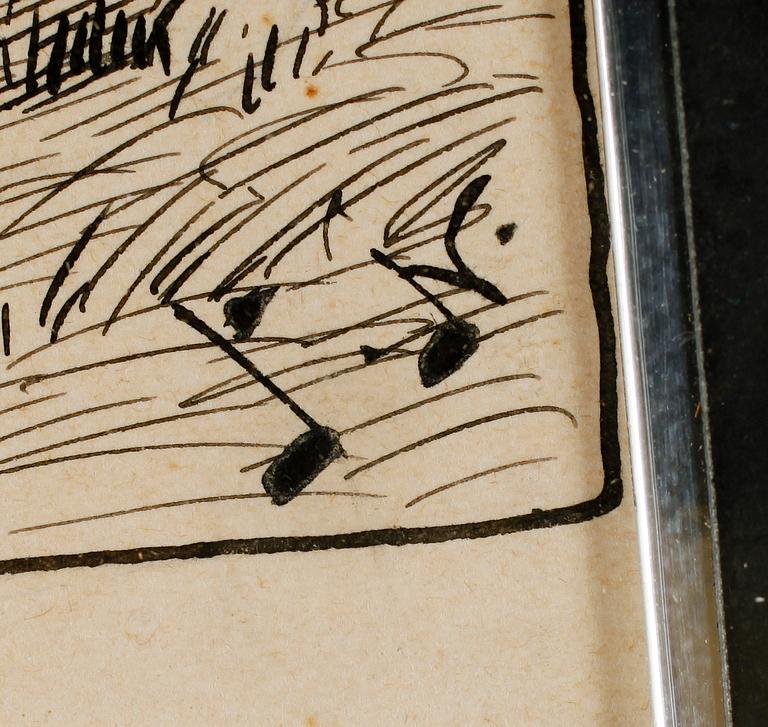 JENNY NYSTRÖM, tusch, monogramsignerad.