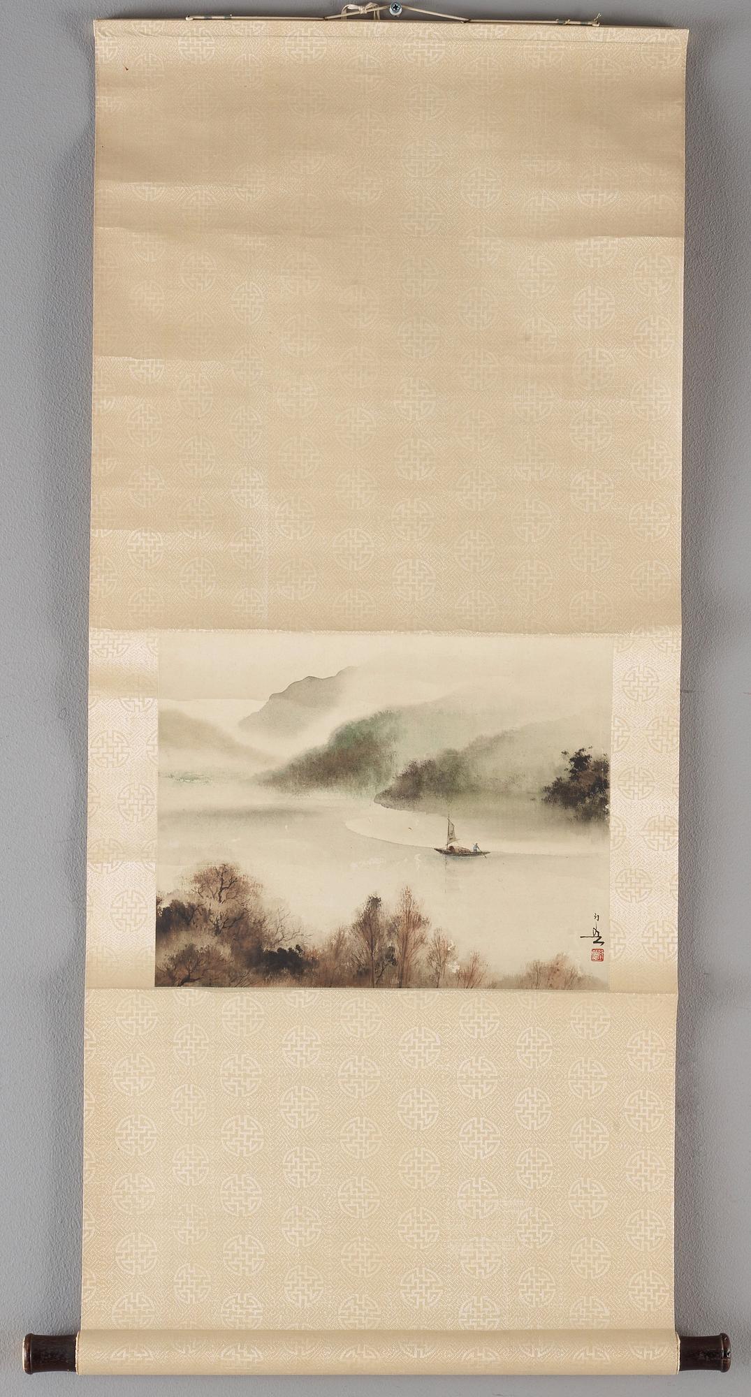 Two hanging scrolls of landscapes by Huang Huanwu (1906-1985), signed.