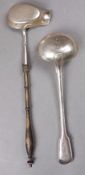 SOPPSLEVAR, 2 st, silver. Carl Winnerstrand, Stockholm, 1894 resp Österrike-Ungern.