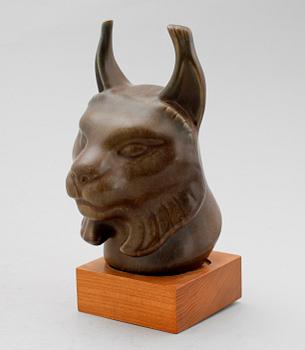 FIGUR, stengods, lodjur, Gunnar Nylund, Rörstrand.