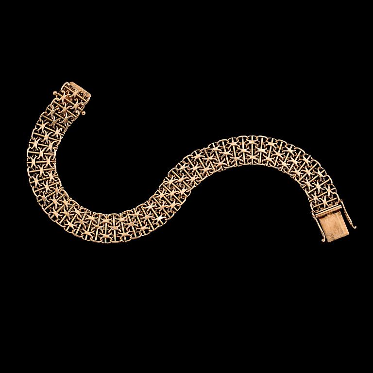 ARMBAND, 18K guld, x-länk. Vikt ca 15 g.