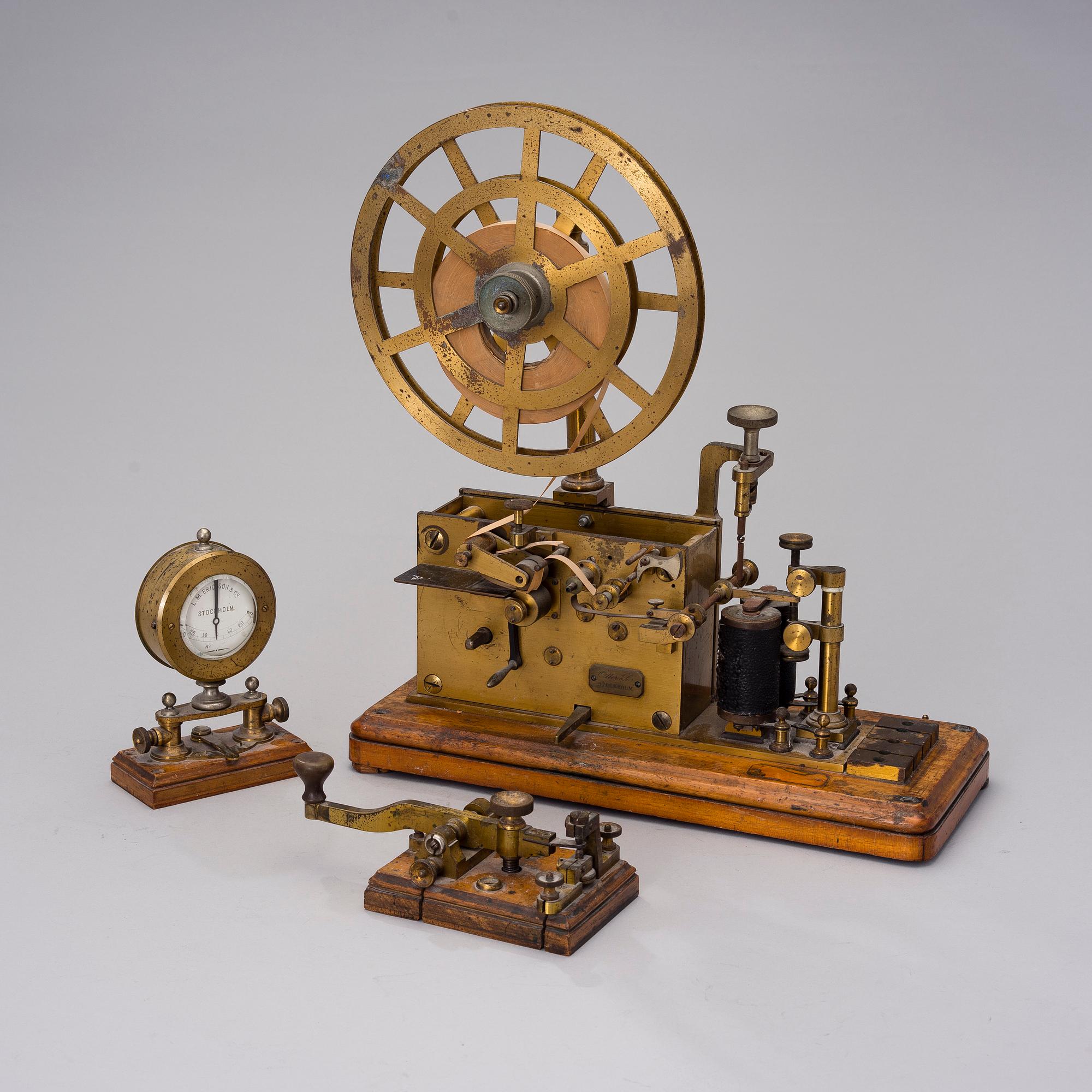 TELEGRAPH INSTRUMENTS, 3 pcs, Sweden, turn of the 20th century.