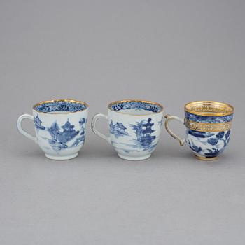 PARTI PORSLIN, 15 delar, kompaniporslin, Kina, 1700-tal.