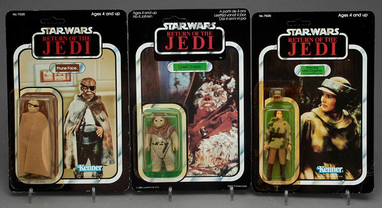 STAR WARS, 6 stycken actionfigurer, Kenner samt Palitoy, 1983-84.