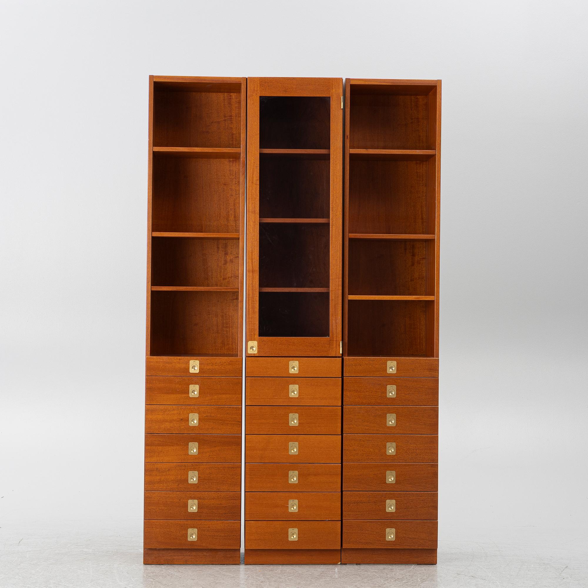 Göran Malmvall, three bookcases with drawers, 'KA72', Karl Andersson & Söner, Husqvarna.