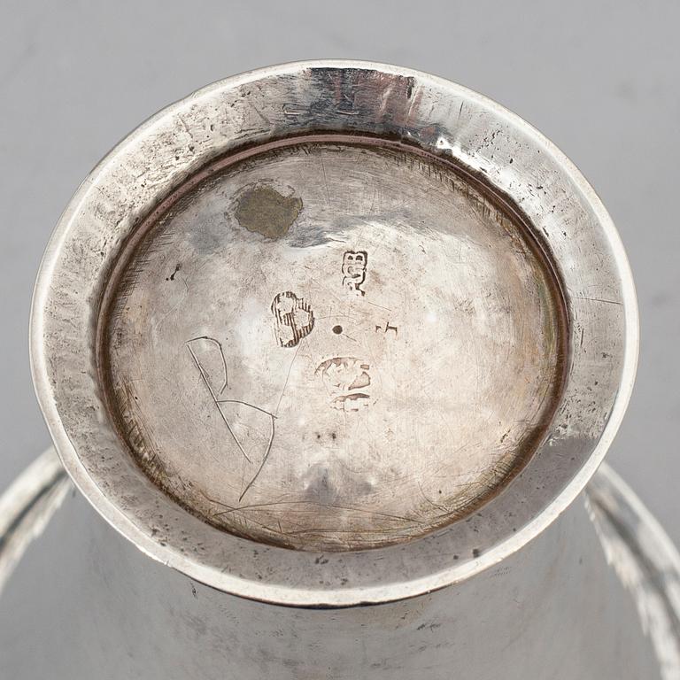 PETTER GILLBERG, two silver cups, Varberg 1765 & 1770.
