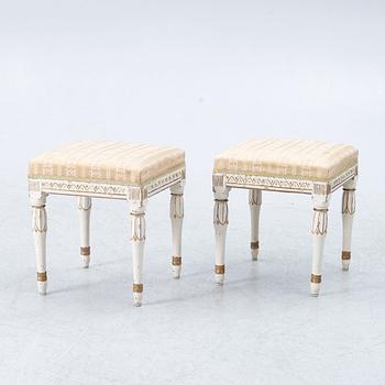 Stools, a pair of Gustavian, second half of the 18th century.