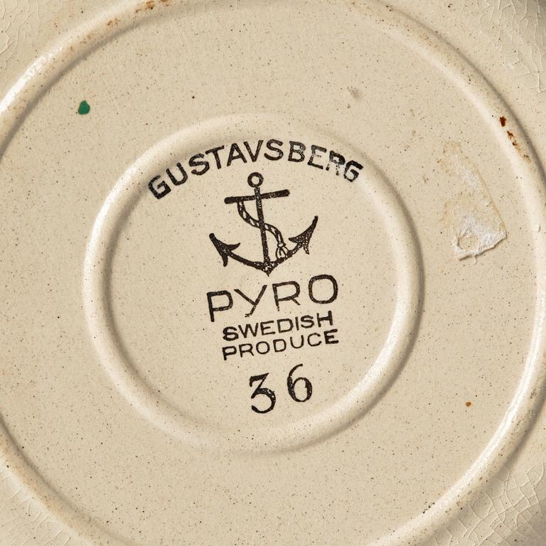 Wilhelm Kåge, 43-pieces of a 'Pyro' service including coffee grinder and spice rack, Gustavsberg, Sweden, 1930 and 1955.