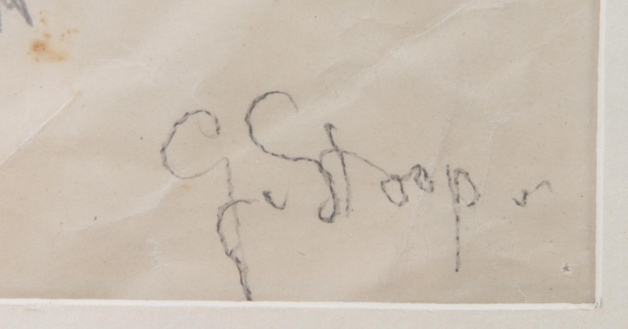 GEORG STOOPENDAAL, teckning, sign.