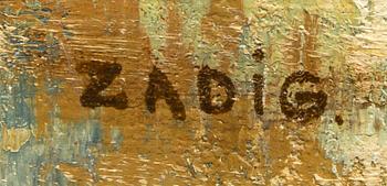 Jacques Zadig, olja på duk, signerad.