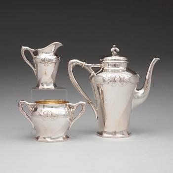 C.G. HALLBERG, kaffeservis, tre delar, Stockholm 1916, jugend.