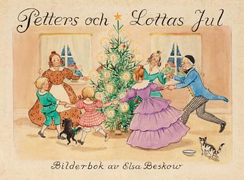 Elsa Beskow, "Petters och Lottas Jul - Bilderbok av Elsa Beskow".