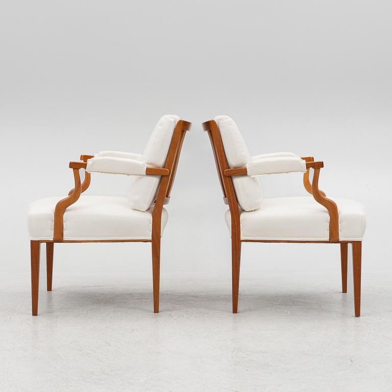 Josef Frank, a pair of armchairs, model 969, Svenskt Tenn.