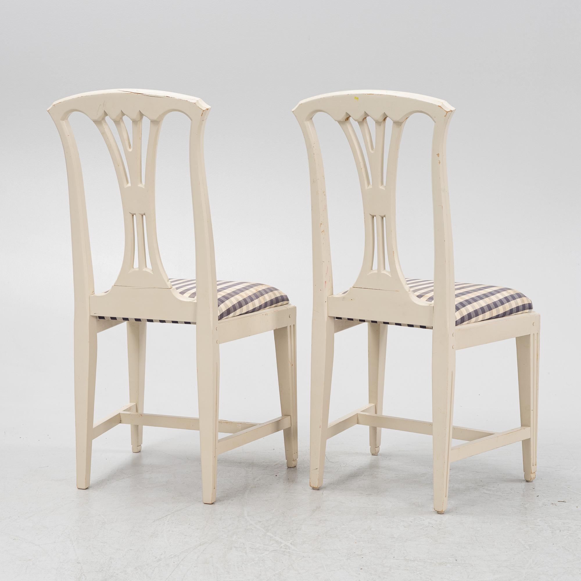 Six Gustavian style 'Fresta' chairs, IKEA, 1990's.