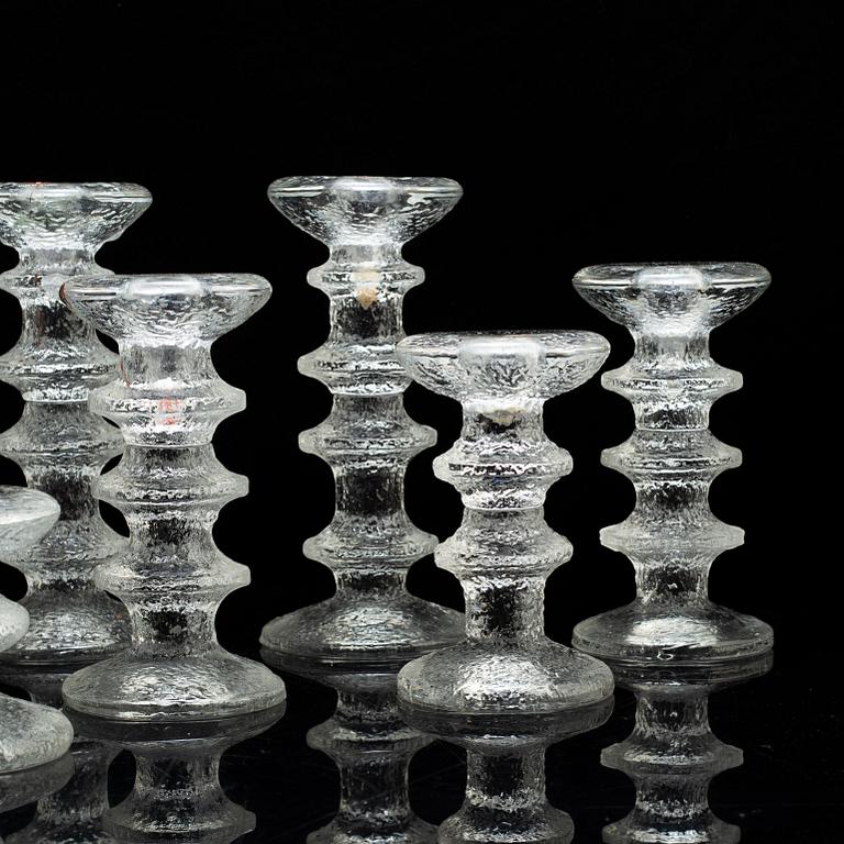 TIMO SARPANEVA, eleven glass 'Festivo' candle holders, for Iittala.