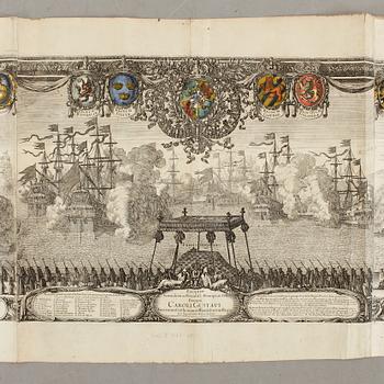 ERIK DAHLBERGH, gravyr, Karl X Gustafs gravtåg, ur Samuel von Pufendorfs verk från 1696.