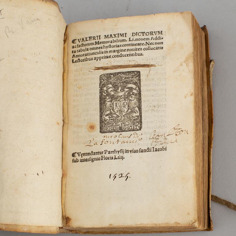 BOK, The historical anectdotes of Valerius Maximus, 1525.