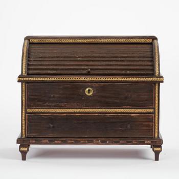 A Gustavian painted miniature escritoire.