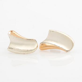 Poul Havgaard, Earrings "Conceive" silver and 14K gold, Lapponia 1991.