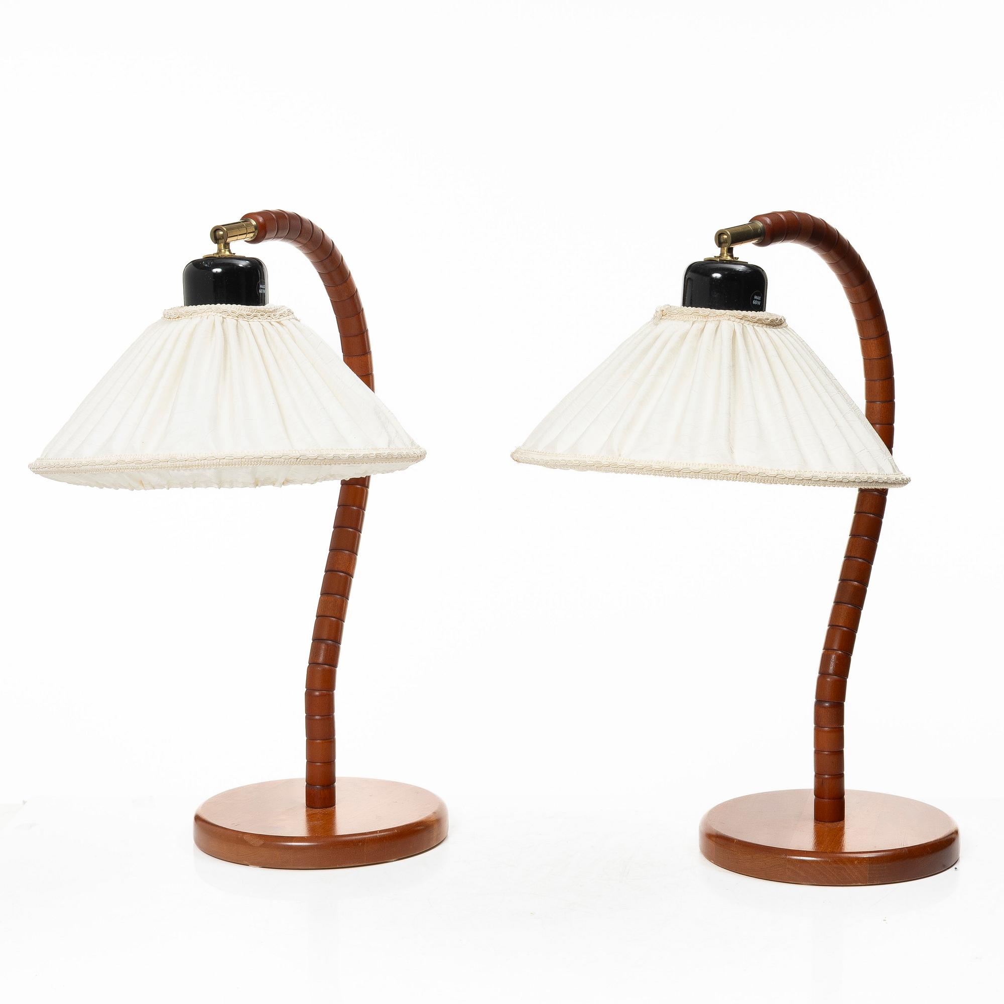 A pair of table lamps, Markslöjd, Sweden, second half of the 20th century.