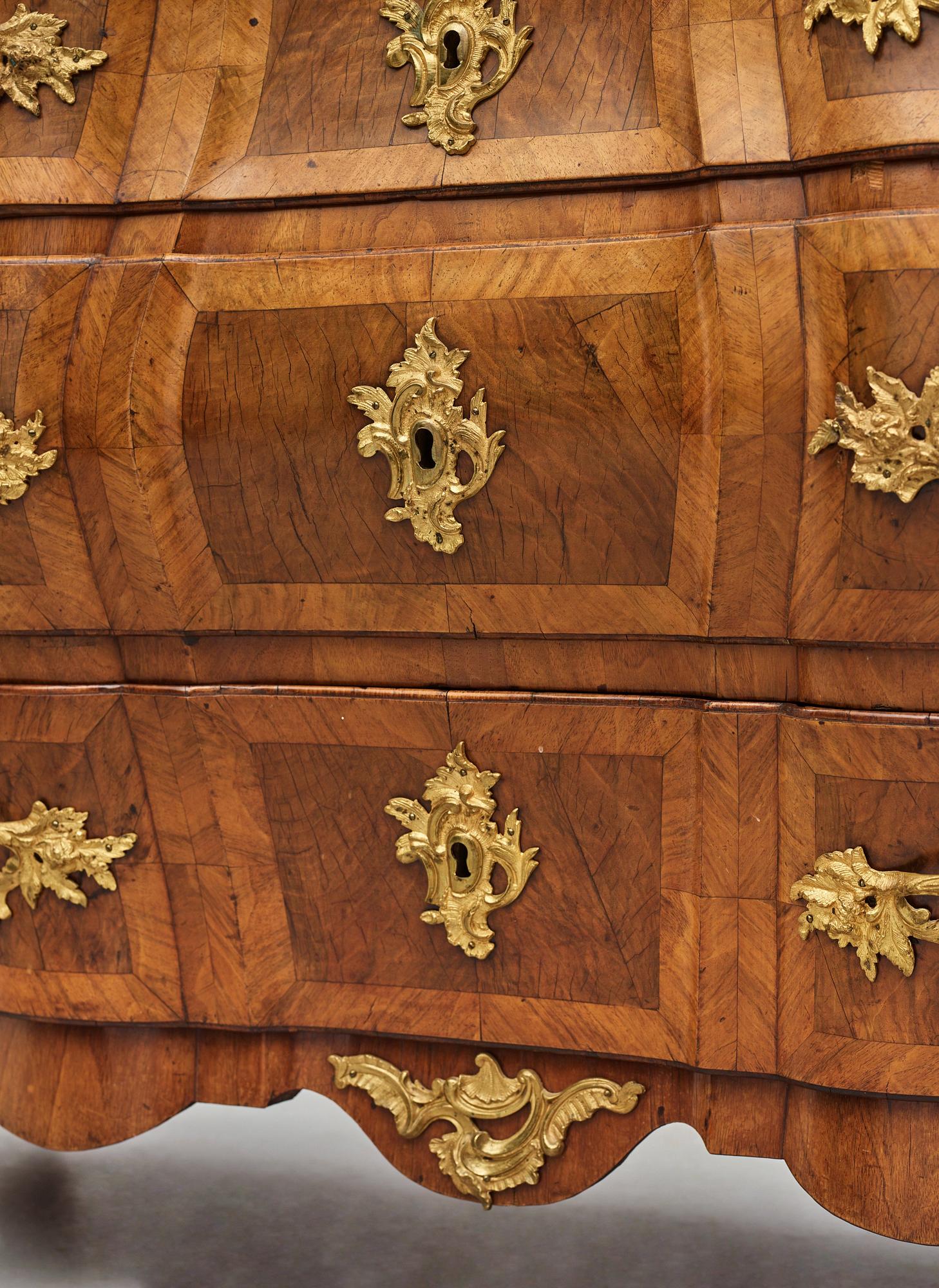 A Swedish Rococo commode, presumably by C Linning (master in Stockholm 1744-1779), 18th century .