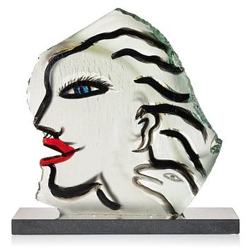 Ulrica Hydman-Vallien, a unique painted glass sculpture 'Marilyn'.