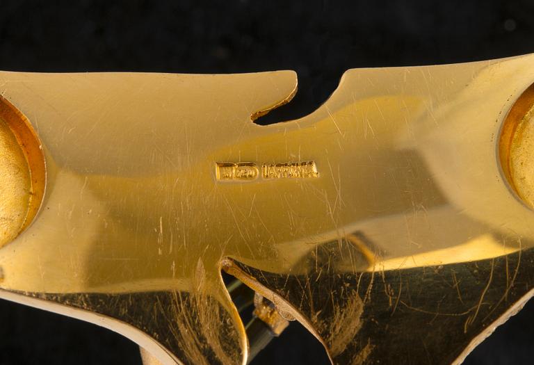 Björn Weckström, A BRACELET, gold 18K with tourmalines, "Ultima Thule", Lapponia export hallmarks. Weight 44,6 g.