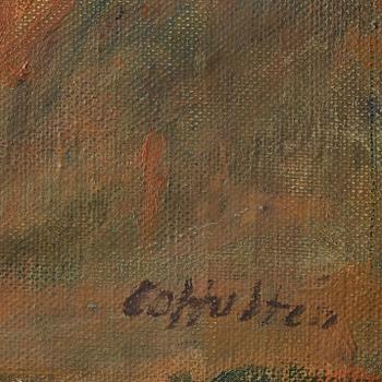 CO Hultén, olja på uppfodrad duk, signerad, utförd ca 1950.