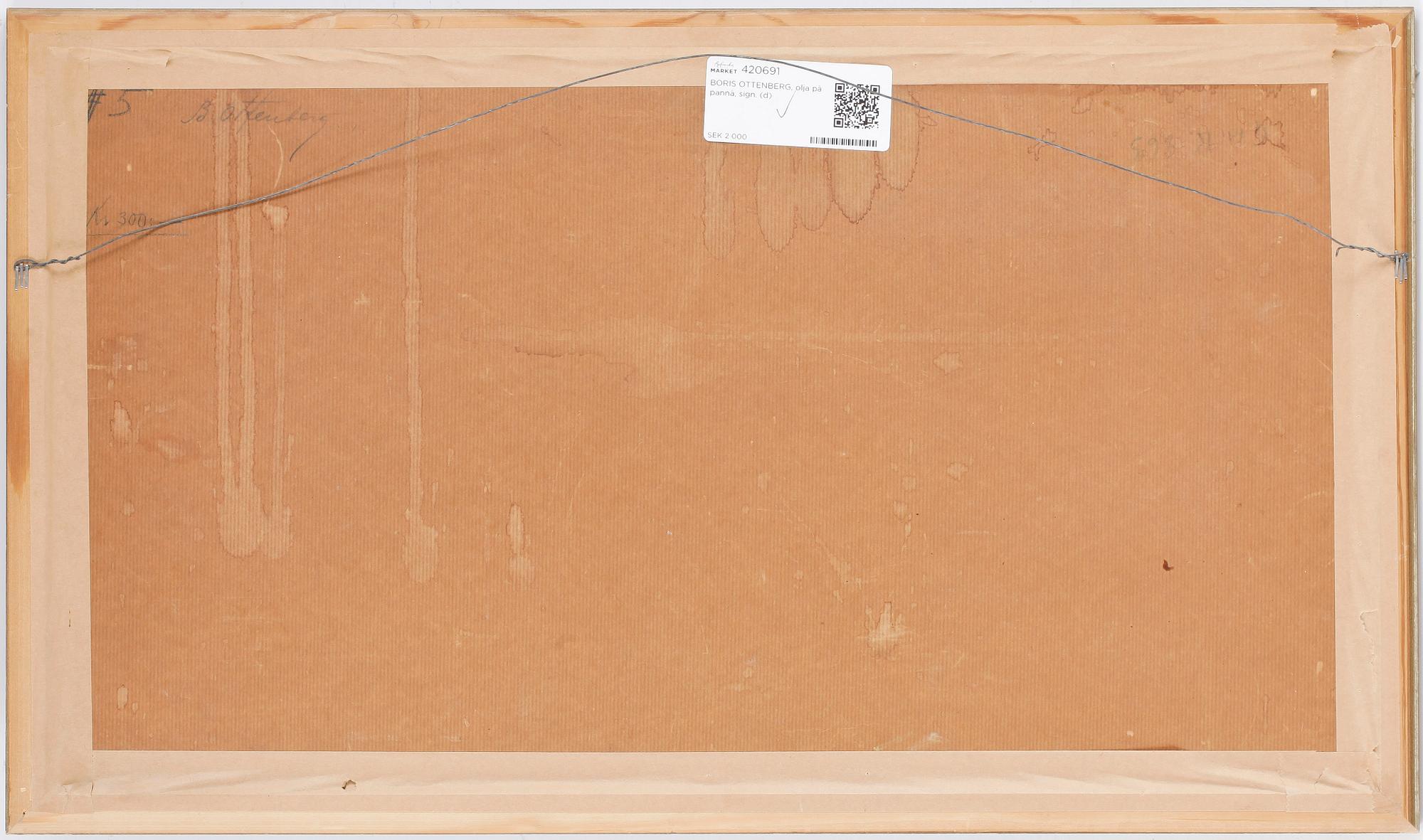 BORIS OTTENBERG, olja på pannå, signerad och otydlig datering.