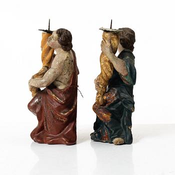 Ljusstakar, ett par, 1700/1800-tal.