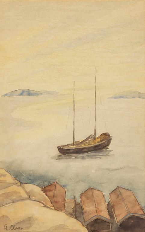 Agnes Cleve, watercolour, signed A. Cleve,
