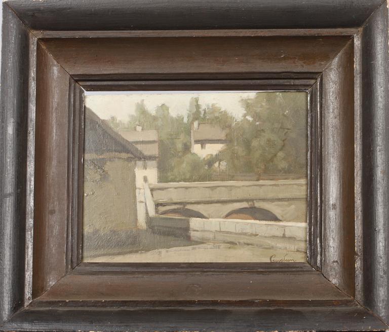 OKÄND KONSTNÄR, olja på pannå. 1900-tal.
