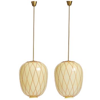 418. Harald Notini, a pair of ceiling lamps model 11555, Arvid Böhlmarks Lampfabrik, Stockholm, 1940s.