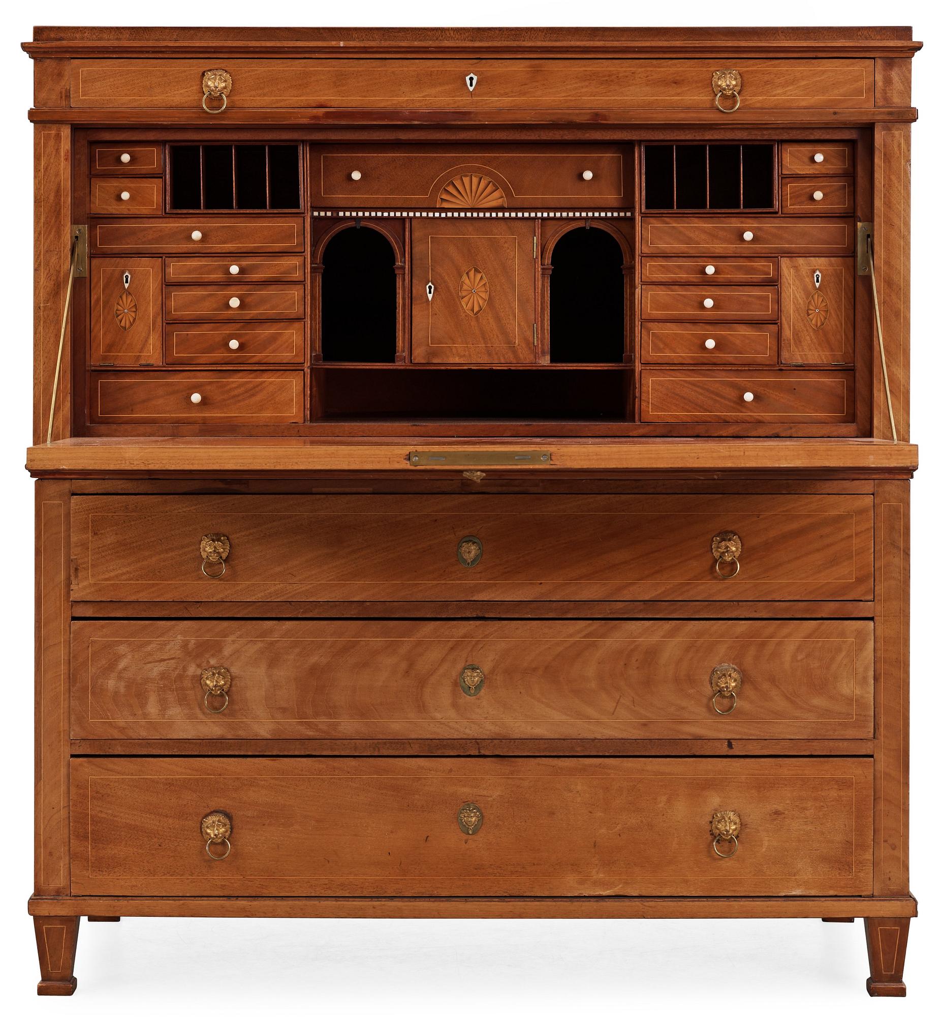 A Swedish Empire secretaire by J. P. Berg.