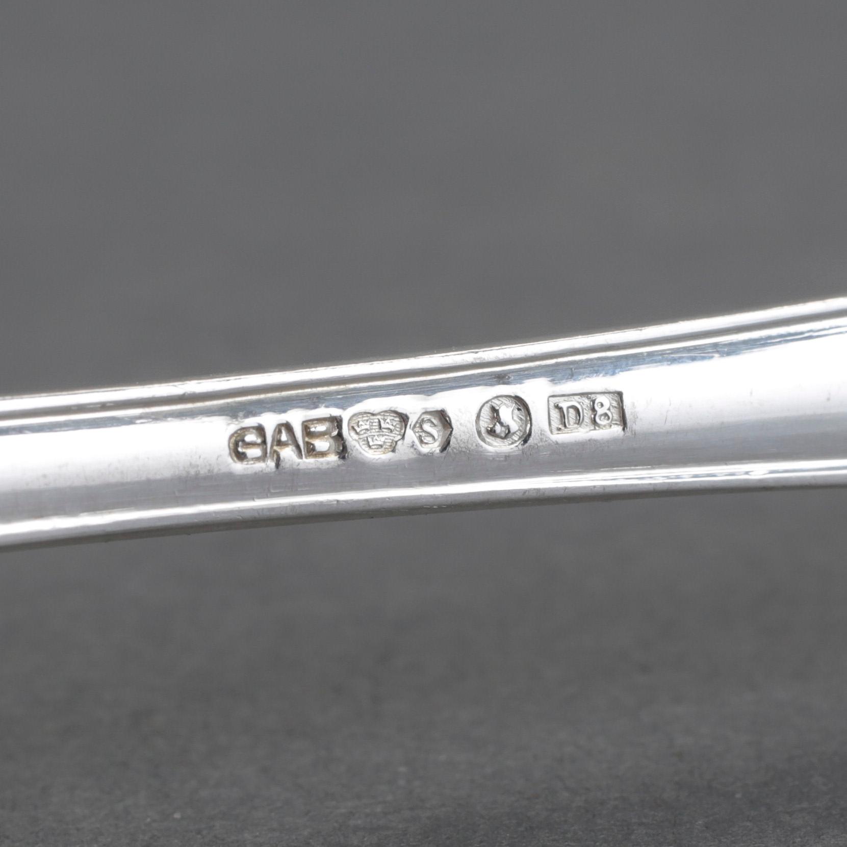 BESTICKSERVIS, 36 delar, silver, "Vasa", GAB, Stockholm 1927-1931. Total vikt ca 1705 gram.