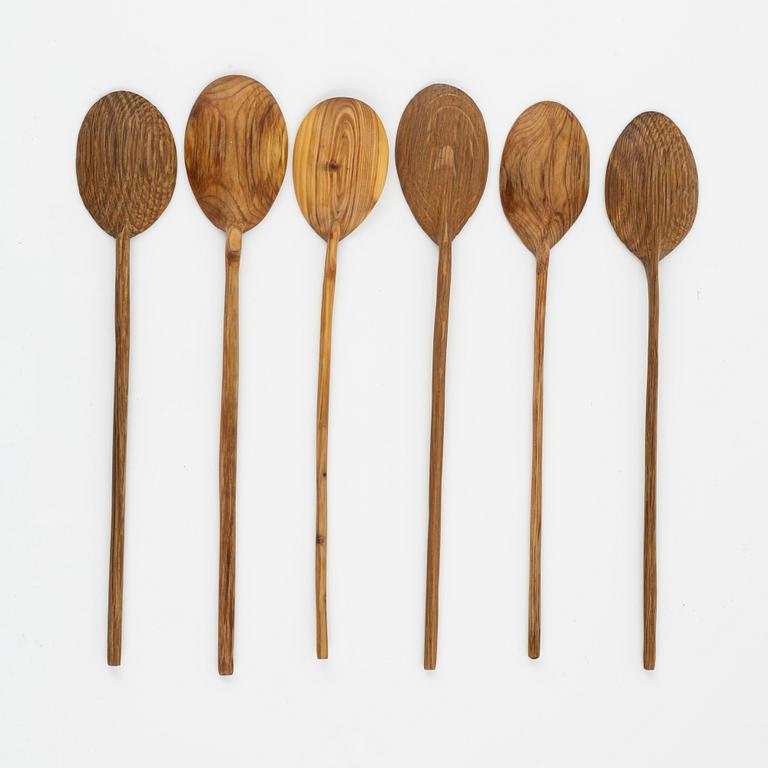 Magnus Ek, a set of six wood spoons for Oaxen Krog.