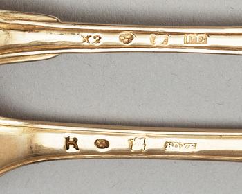 TESKEDAR, 6 st, fem av Lars Boye, Stockholm 1775,