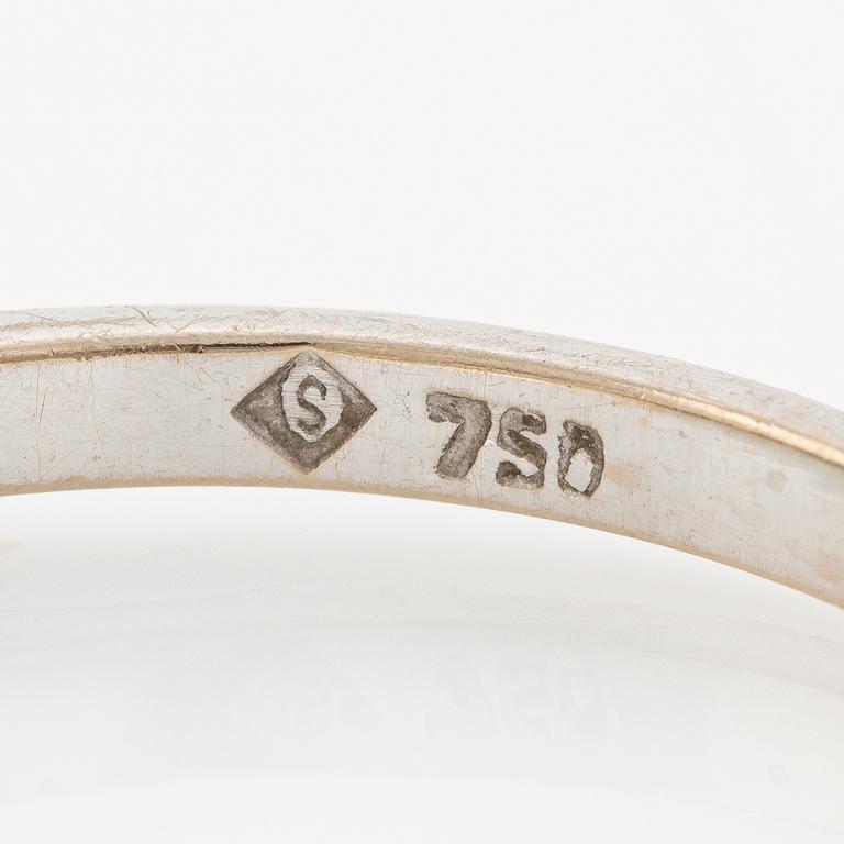 Ring, eternity ring 18K white gold with emeralds and brilliant-cut diamonds.