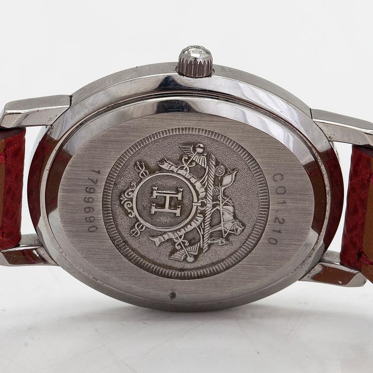 Hermès, Clipper Oval, armbandsur, 27 x 22 mm.