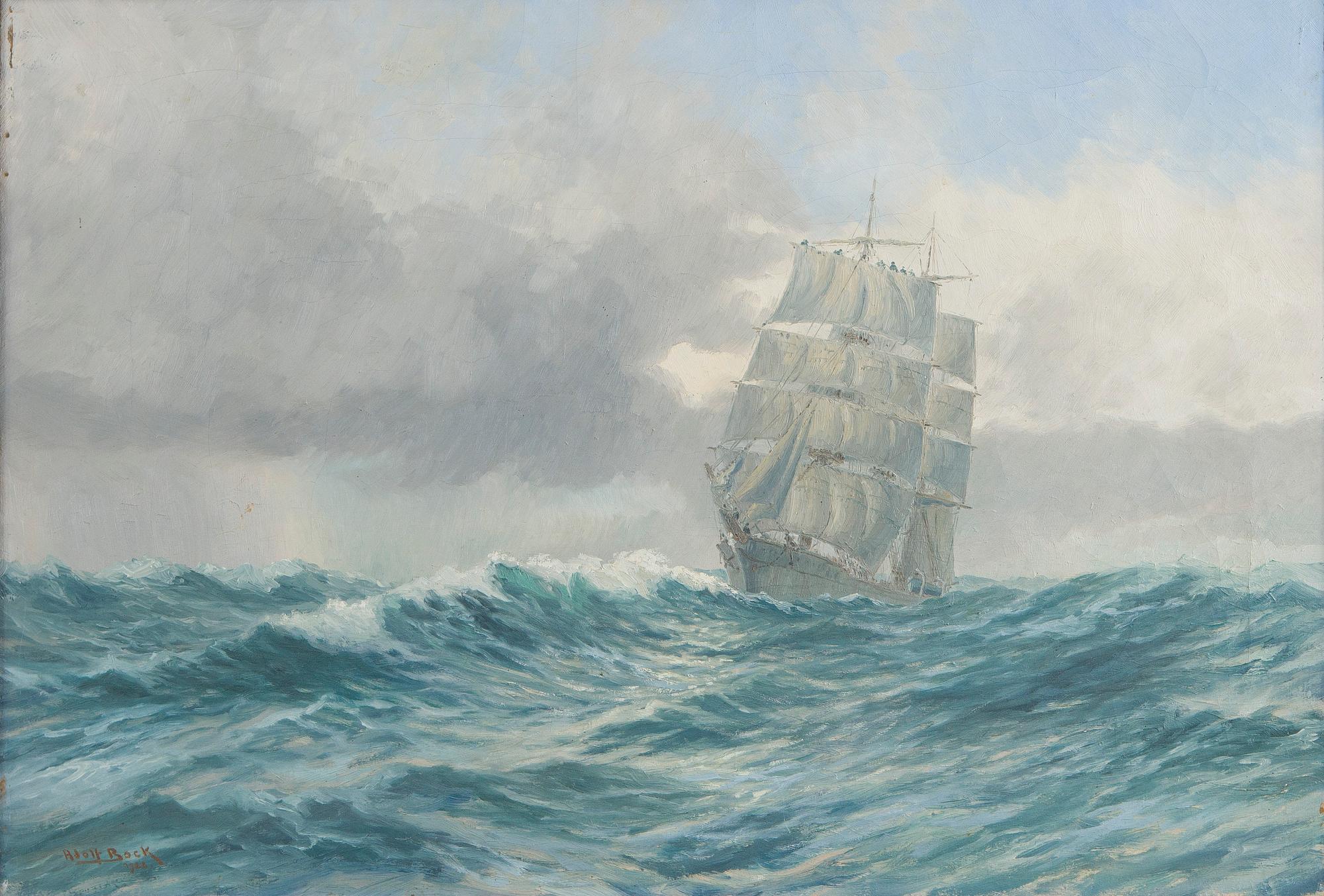 Adolf Bock, Ship at Sea.