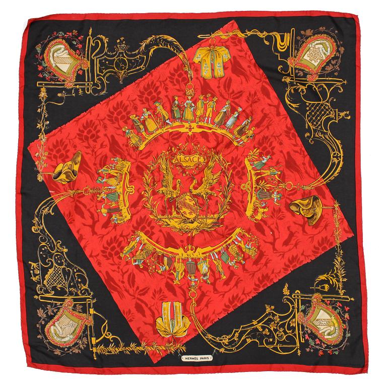 HERMÈS, a silk scarf, "Alsace".