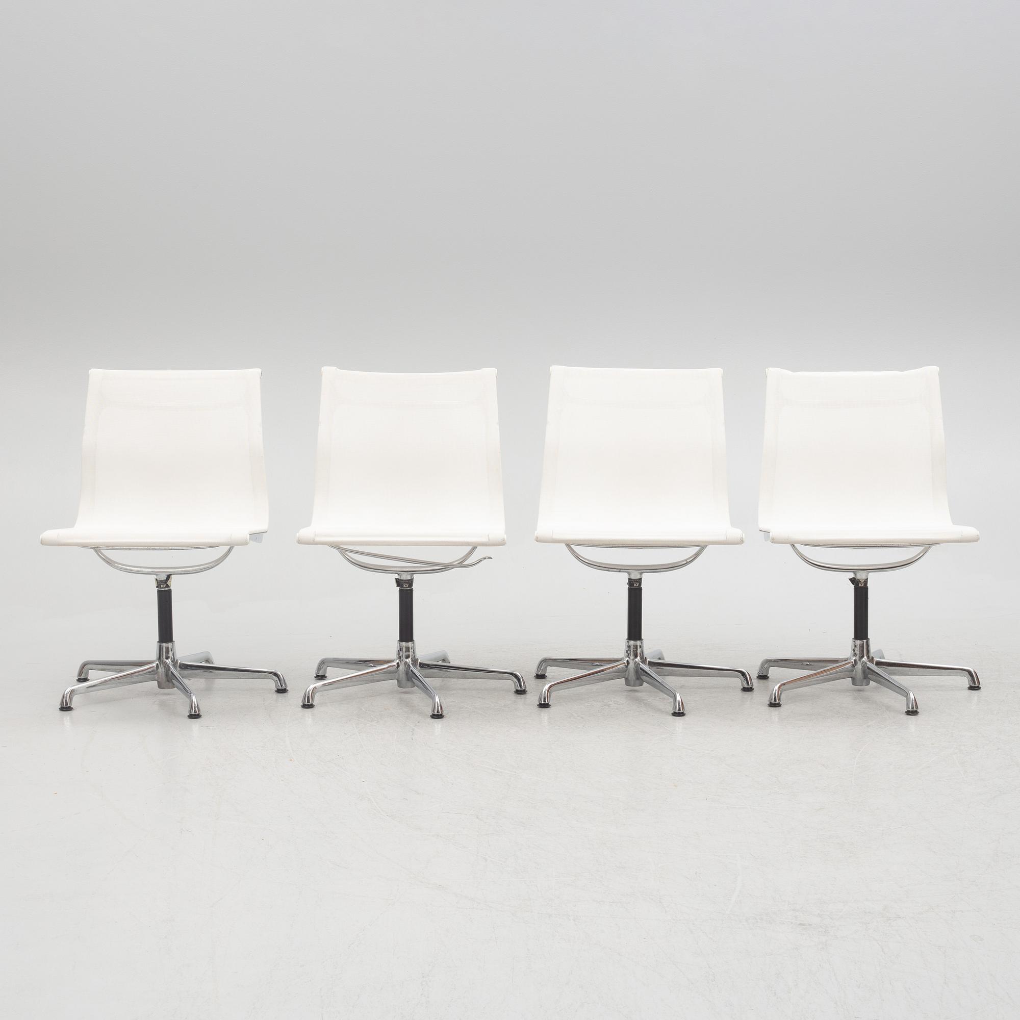 Charles & Ray Eames, four of model EA 108 chairs, ICF, 1980s.