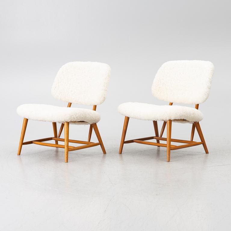 Alf Svensson, Armchairs, a pair, TeVe, Bra Bohag. Studio Ljumgs industrier, Malmö, 1950s.