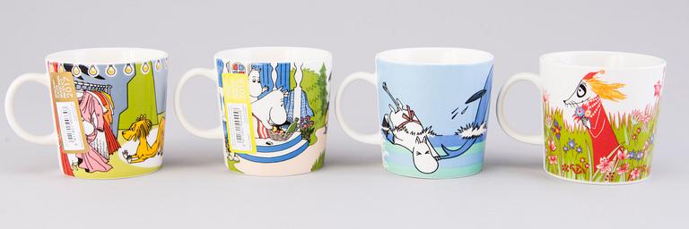 MOOMIN-MUGS, 8 pcs, porcelain, 'Summer season mugs', Moomin Characters, Arabia 2007-2018.